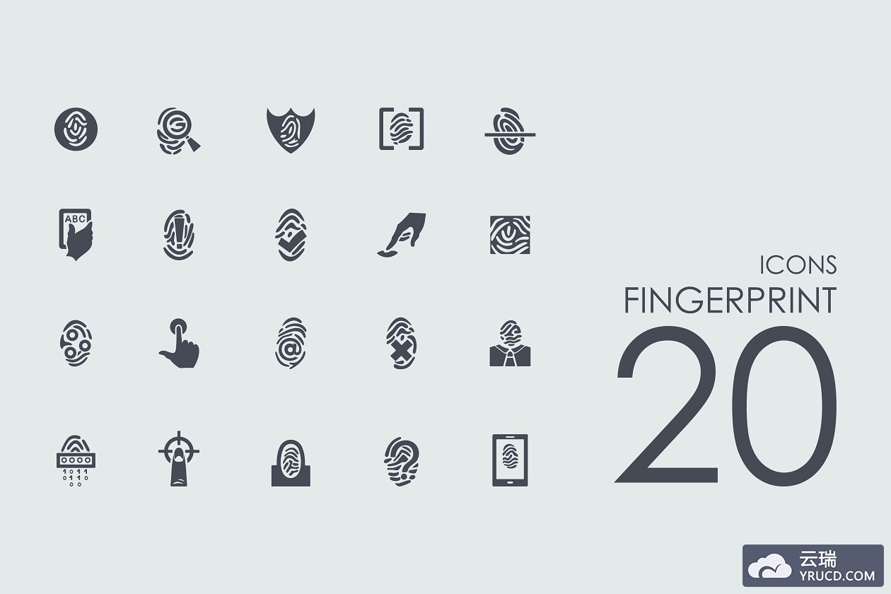 指纹图标素材 20 Fingerprint icons
