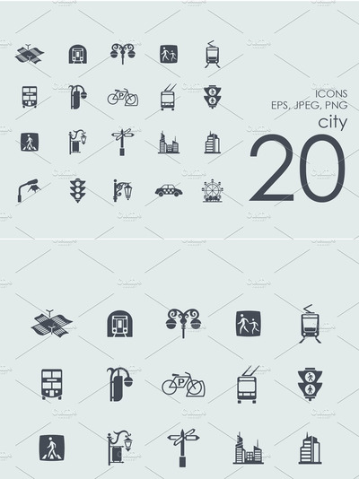 城市图标素材 20 city icons