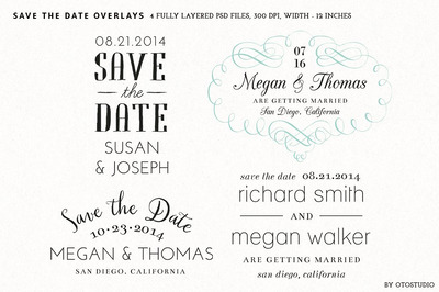 格言字体图形设计 Save the Date Overlays - Set 6