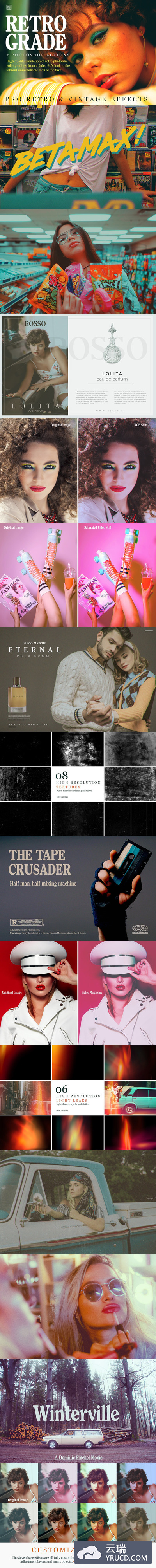 时尚高端一键将图片转化成复古质感的神奇photoshop动作