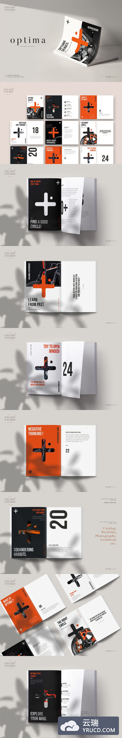 现代简约设计风格杂志画册模板