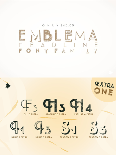 个性设计字体 Emblema Headline 1EXTRA