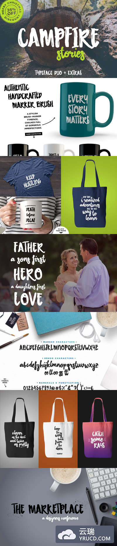 手写粗犷艺术字体 Campfire Stories Font Duo