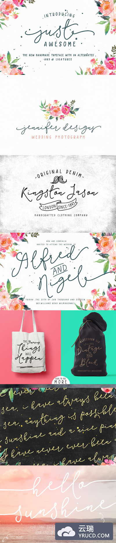 酷炫手写字体 Just Awesome Typeface+Bonus