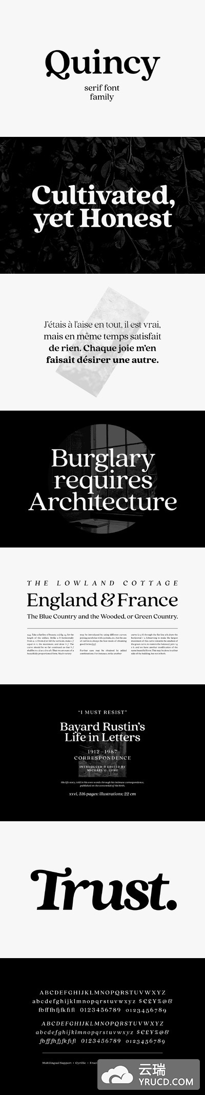 衬线设计字体 Quincy CF font family