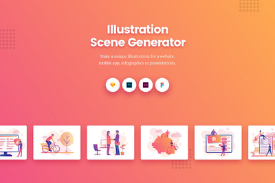 时尚插画场景设计素材包