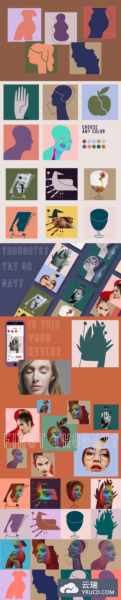 时尚前卫现代的图形素材下载[PSD]