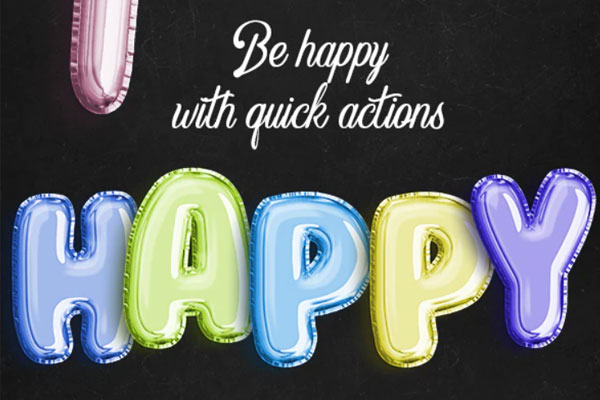 3D铝箔气球文本效果处理ps动作