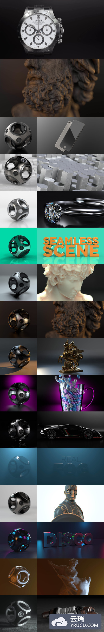 C4D Redshift 渲染器 照明场景预设