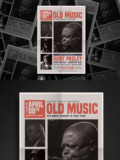 复古音乐海报模板 The Old Music Flyer