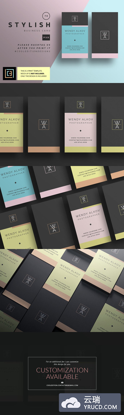 时尚高端名片模板 Stylish - Business Card 78
