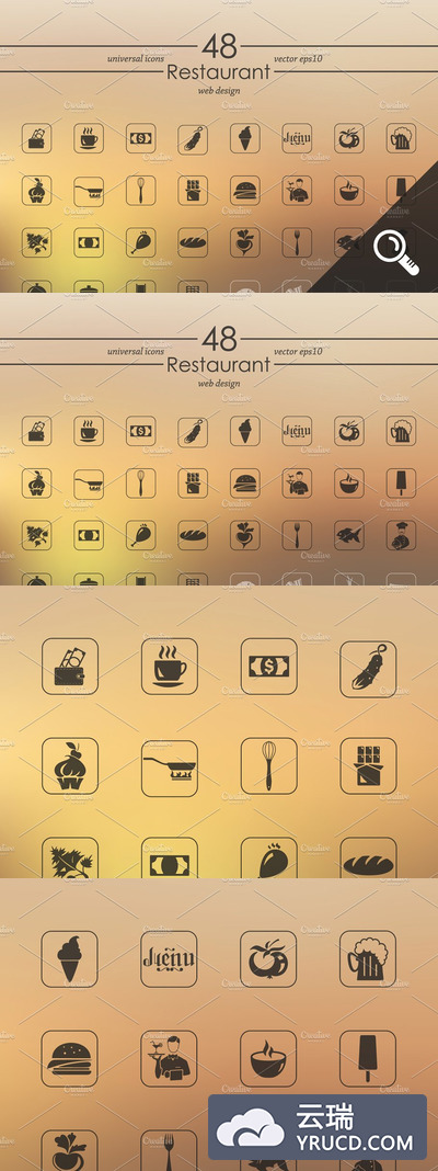 餐厅图标素材 48 RESTAURANT icons