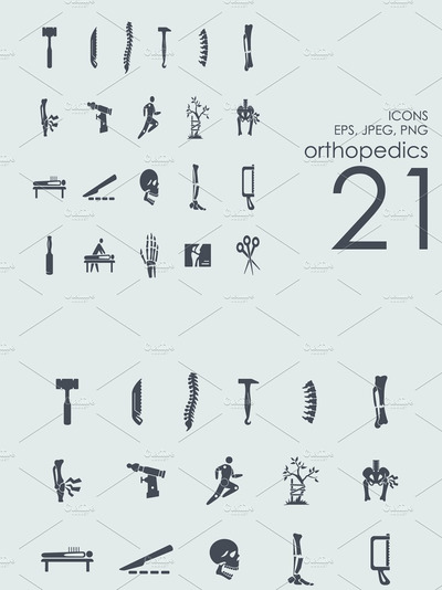 骨科矢量图标 21 orthopedics icons