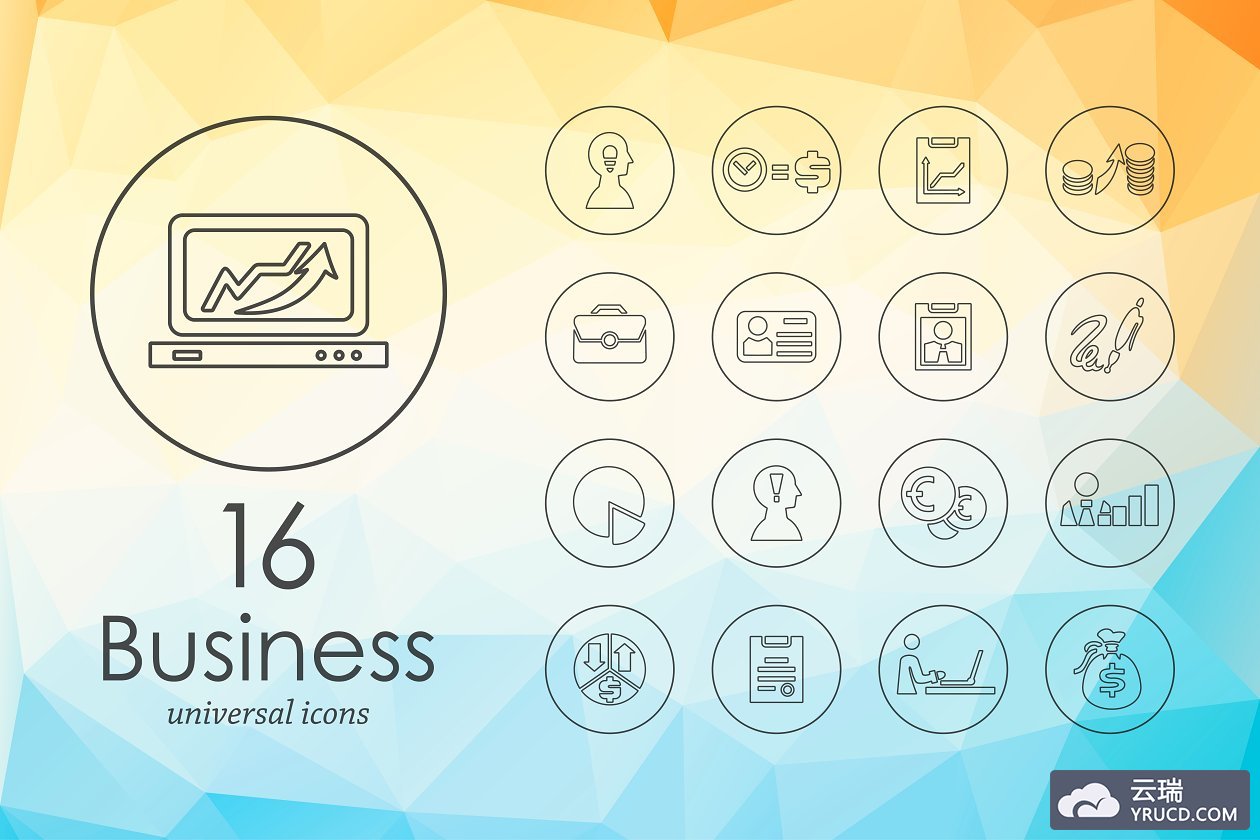 业务线型图标 16 Business line icons