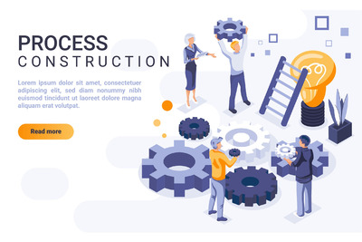 2.5D头脑风暴概念插画素材下载[Ai]