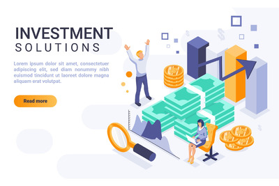 2.5D投资概念插画素材下载[Ai]