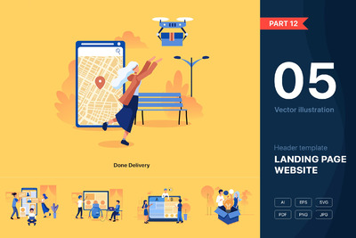 网页互联网技术概念插画素材下载[Ai]