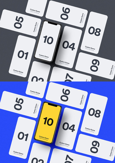 iPhone 11 Pro 多个角度UI设计组合场景样机素材下载[PSD]