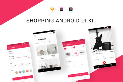 电商购物安卓 Android UI Kit [fig,Sketch,XD]