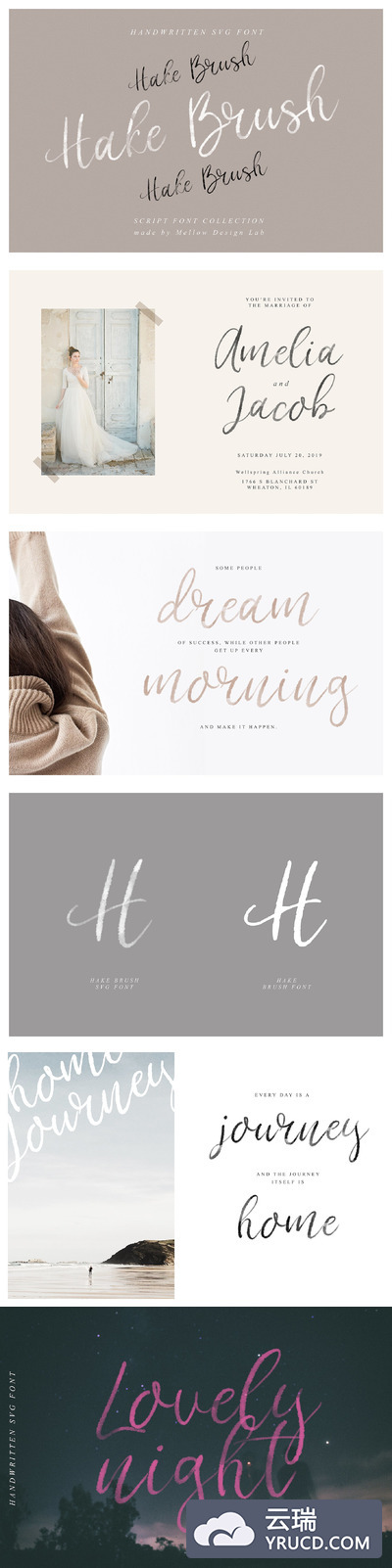 手写草书字体 Hake Brush SVG Script Font
