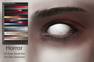 恐怖的眼部调色盘 Horror Eyes & Skin Ai Swatches