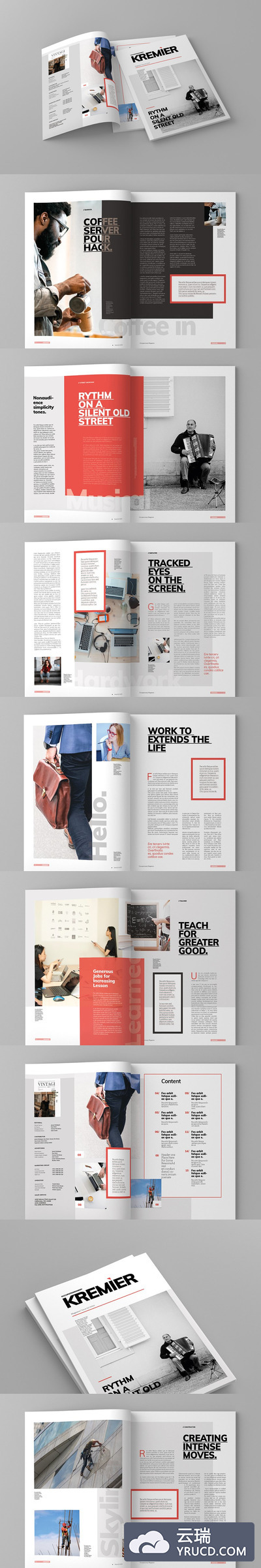 时尚简约多用途的杂志画册设计模板