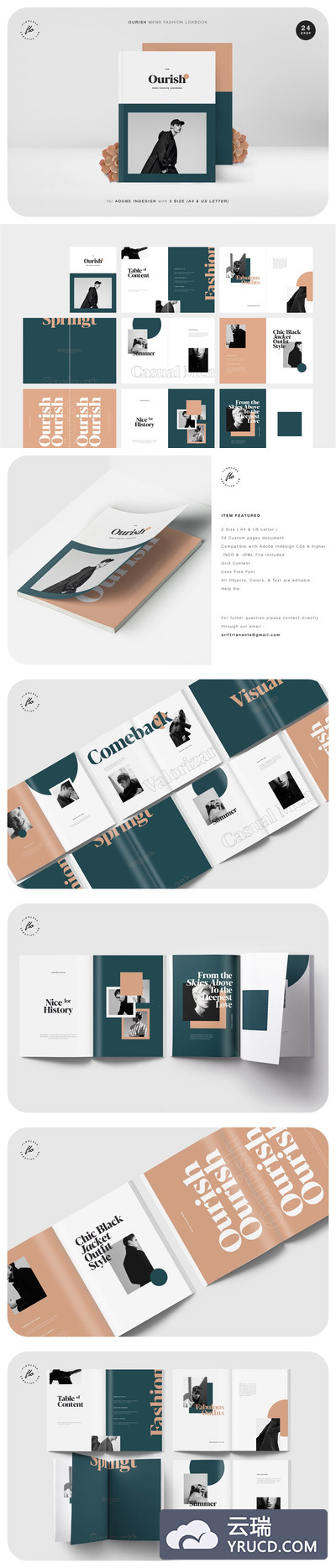 男士时尚造型画册设计模板