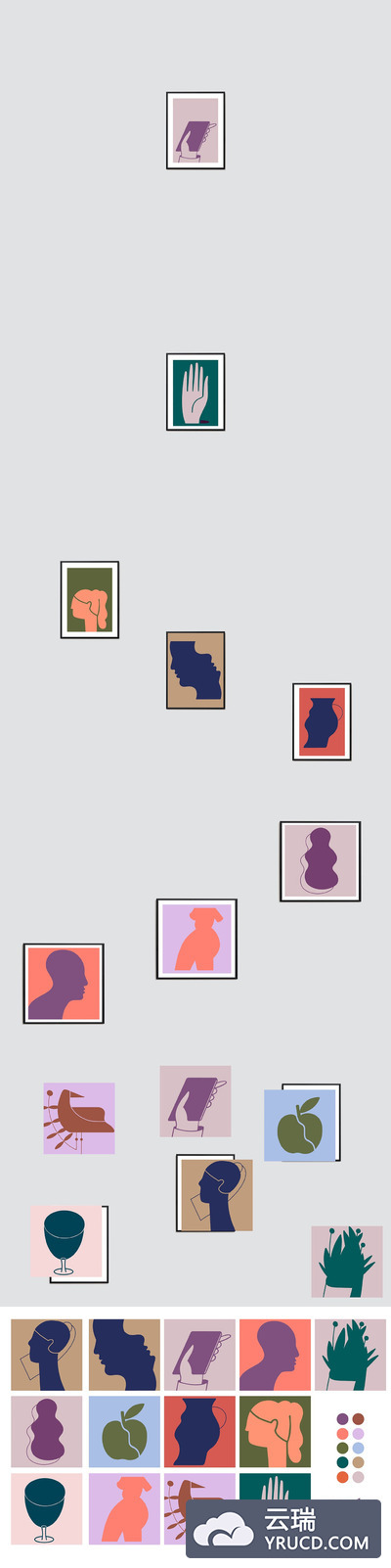 抽象现代艺术图形素材下载[EPS]