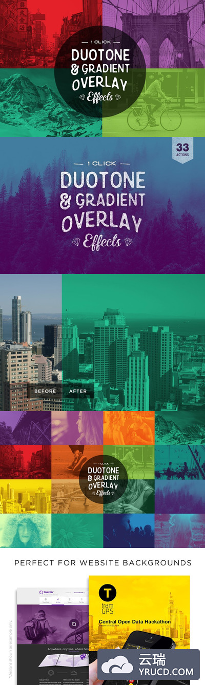 明亮双色调PS动作 Bright Duotone Photoshop Actions