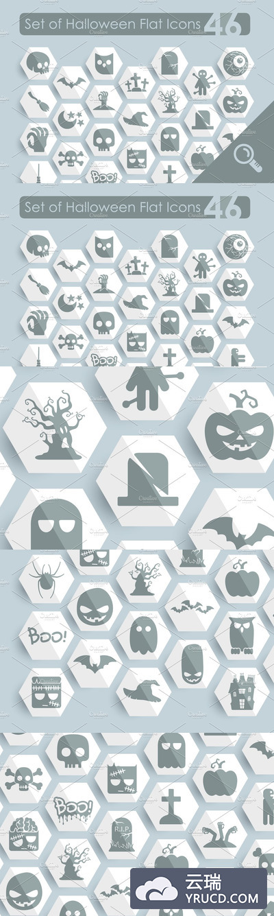 万圣节图标素材 46 HALLOWEEN flat icons
