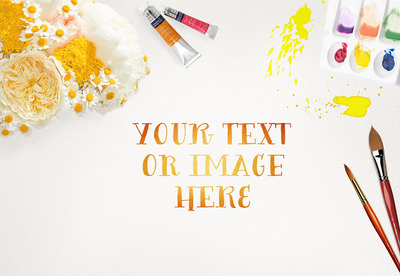 水彩画样机 MOCK UP watercolors