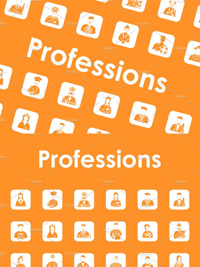 职业图标素材 Set of professions simple icons