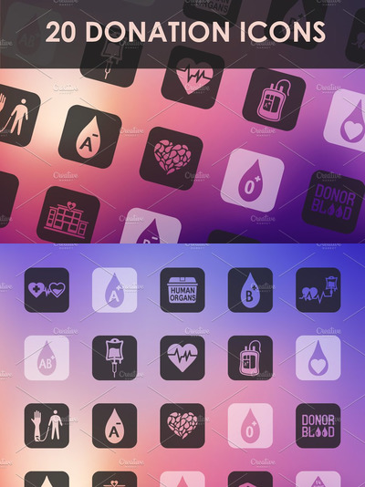 打赏捐款图标 Set of donation icons