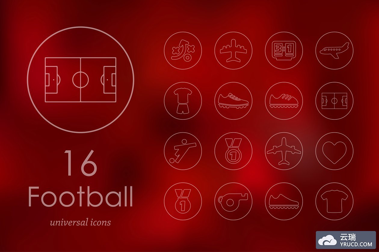 足球图标素材 16 football icons