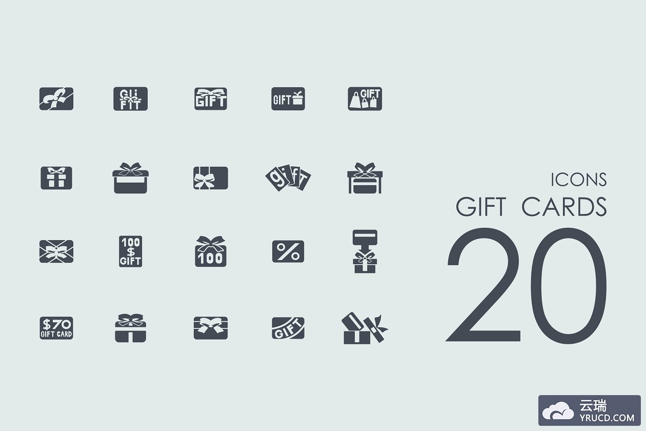 礼品卡图标素材 20 Gift Cards icons