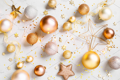 圣诞节金球背景元素素材下载 [高清JPG]