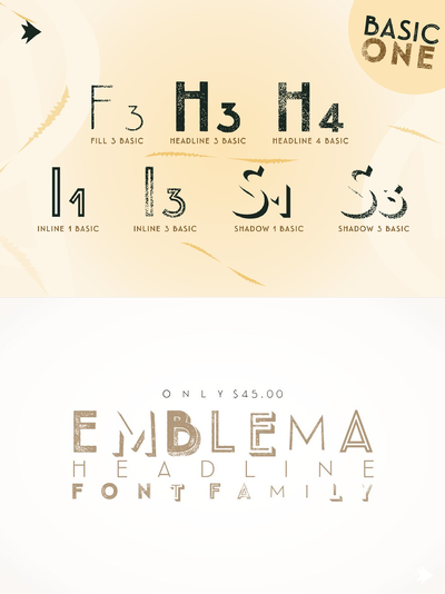 炭笔笔刷字体 Emblema Headline 1BASIC