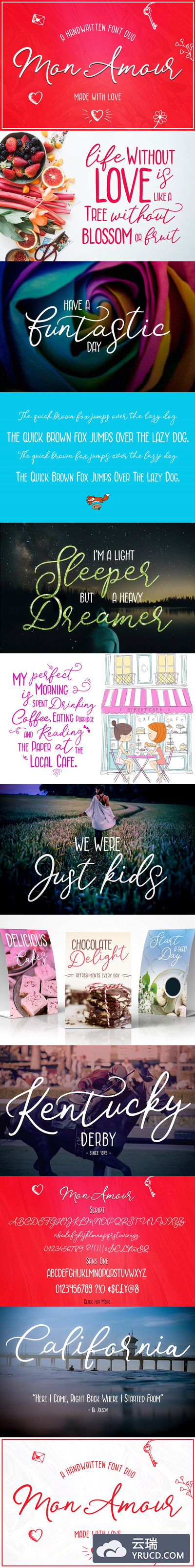 手写设计字体 Mon Amour - Font Duo