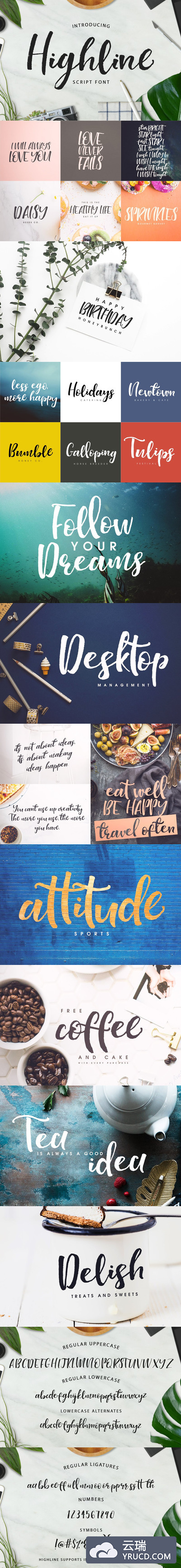 粗狂手写字体 Highline Font