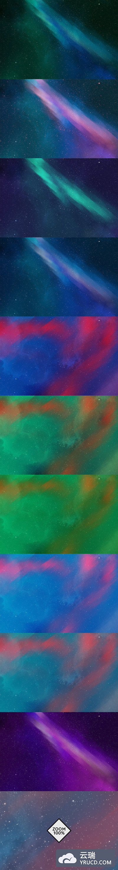 抽象极地极光背景素材[JPEG]