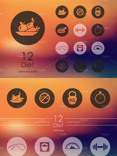 饮食图标素材 12 diet icons