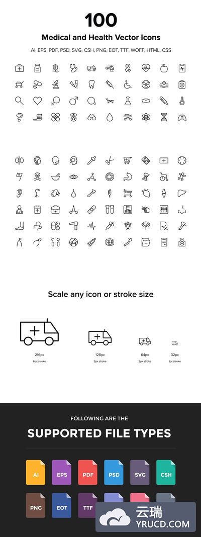 医疗图标素材 Medical and Health Vector Icons