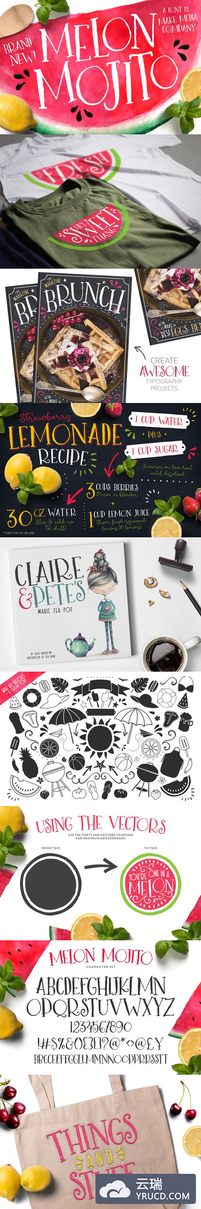 趣味设计字体 Melon Mojito Font + Vectors