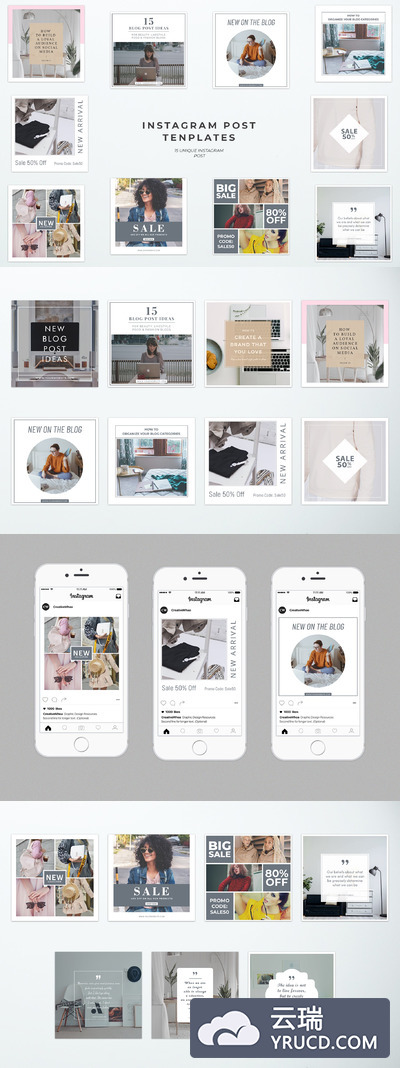 简单的社交图片模板 Simple Instagram Post Templates