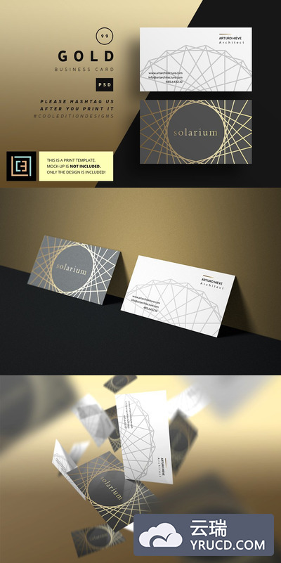 金色奢华名片模板 Gold - Business Card 99