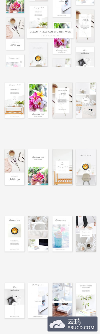 简单的社交图片模板 Clean Instagram Stories Pack