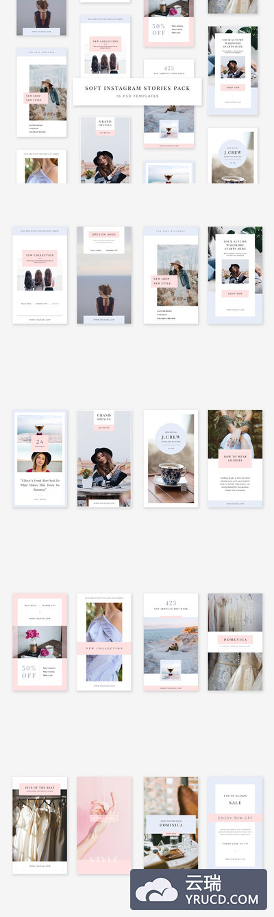 柔和的广告照片模板 Soft Instagram Stories Pack