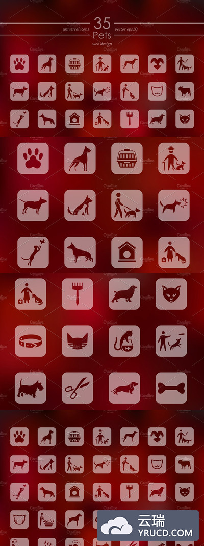 宠物图标素材 Set of pets icons