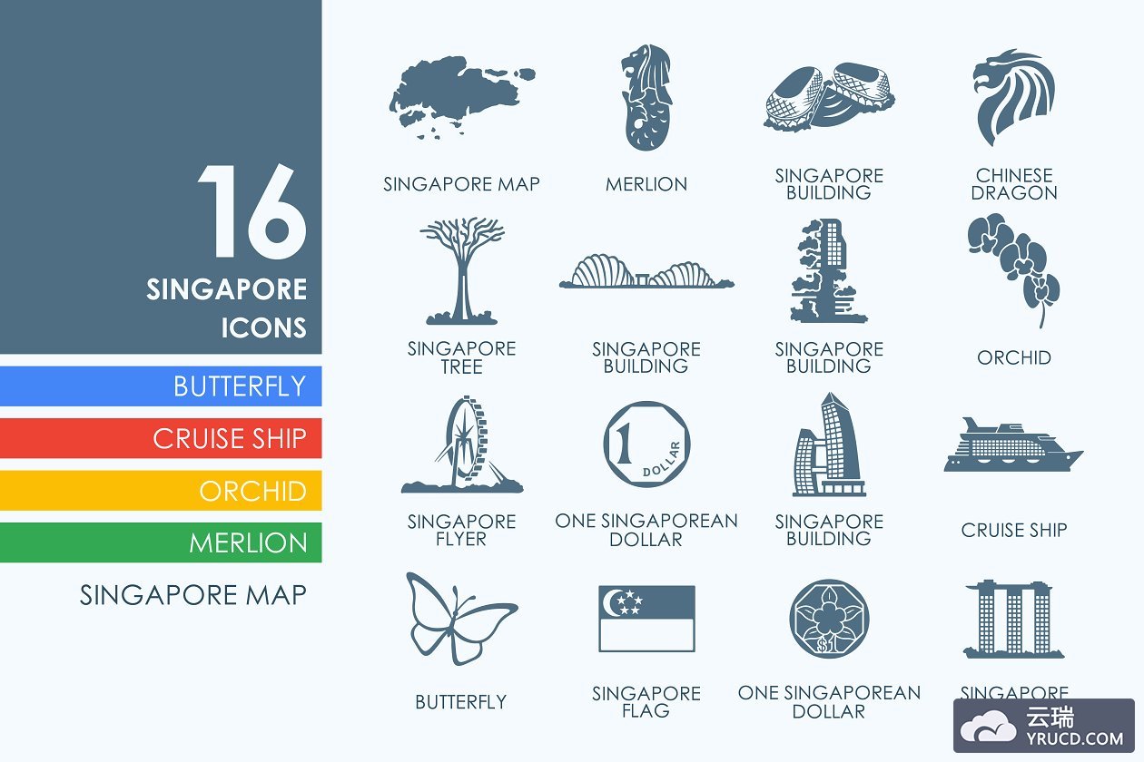 新加坡图标素材 16 Singapore icons