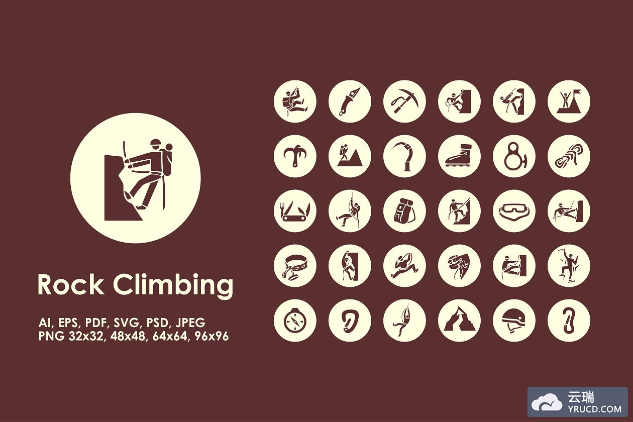简单的攀岩图标 Rock Climbing simple icons